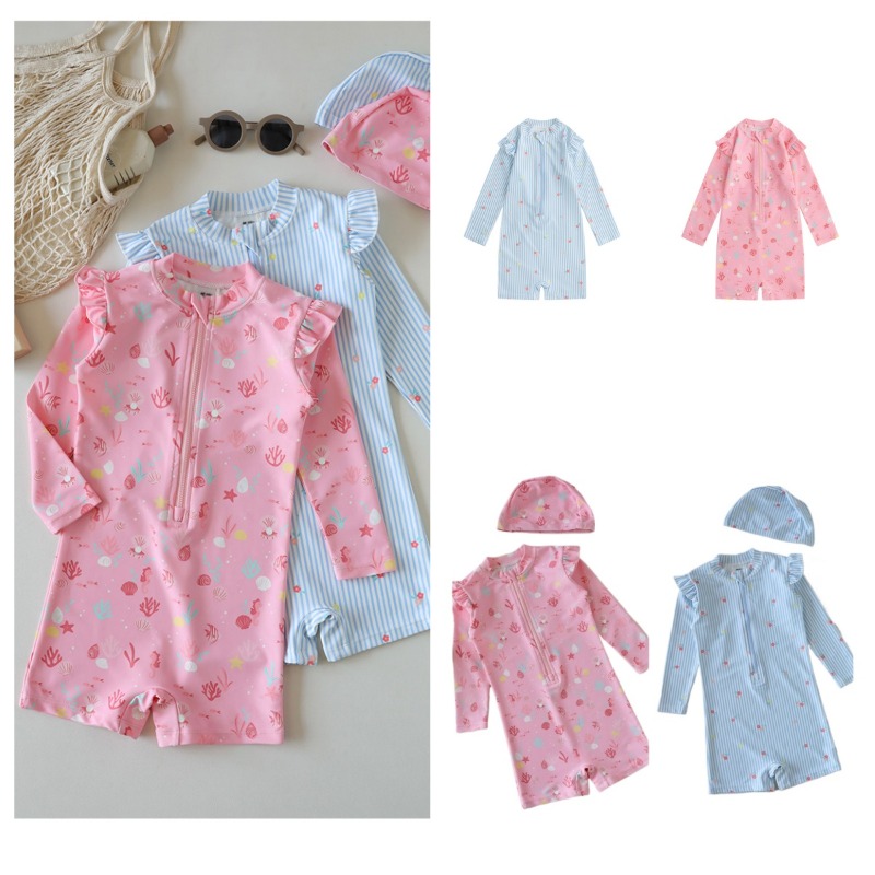 Baby Swimwear Uv - Toddler Kids Long Sleeve One-Piece Swimsuit