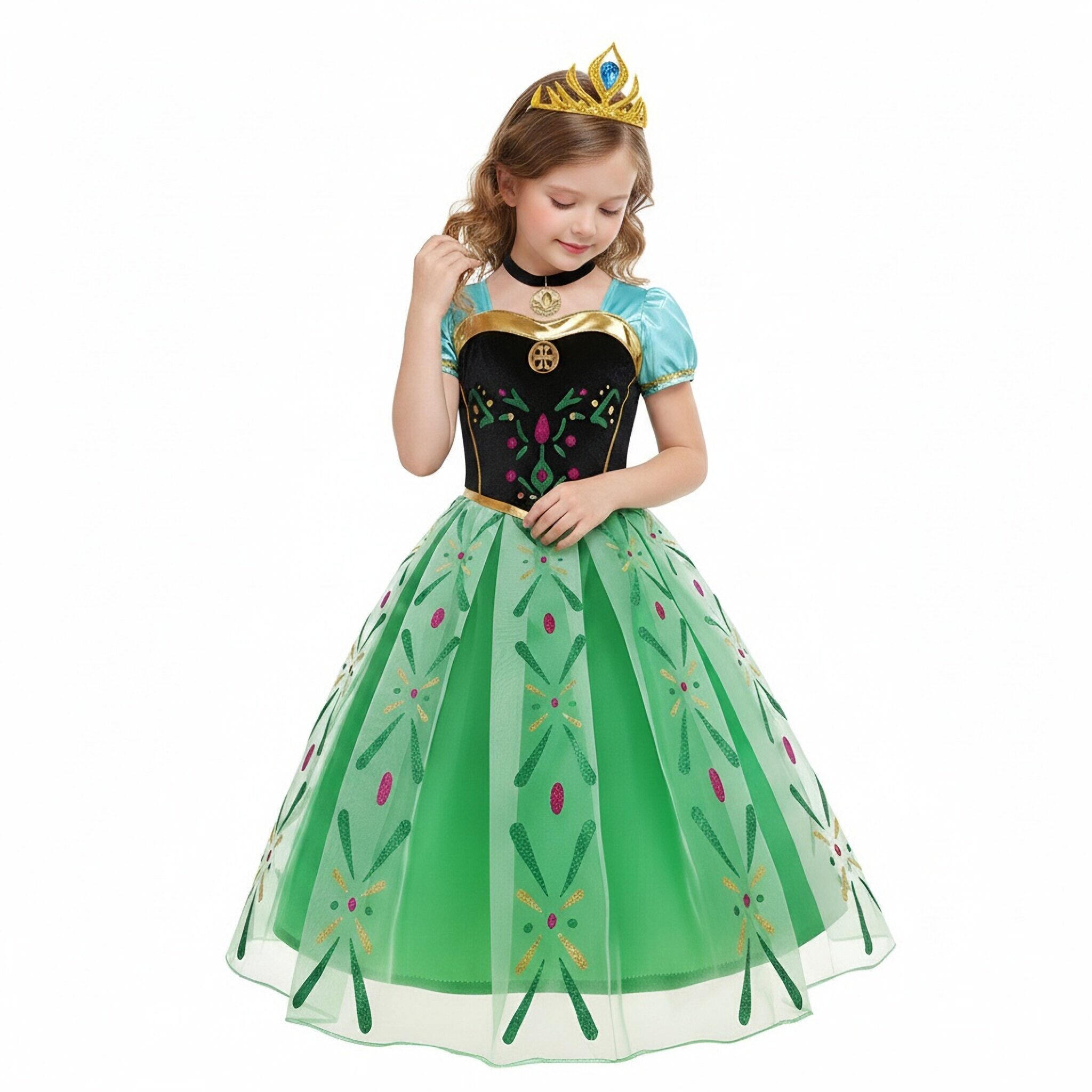 Girls Cosplay Anna Costume Ves - Baby Clothing Size review and price