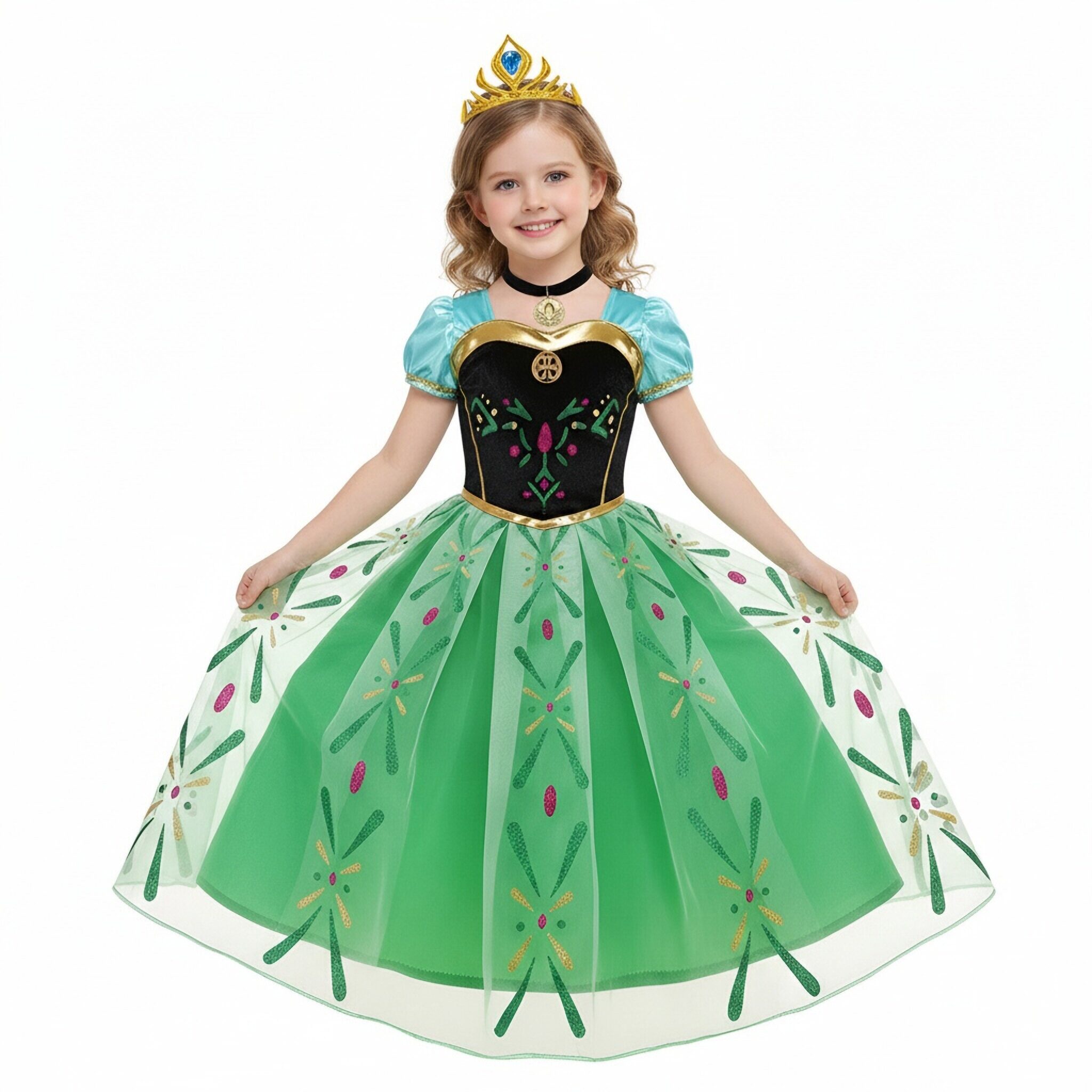 Girls Cosplay Anna Costume Ves - Baby Clothing Size review and price
