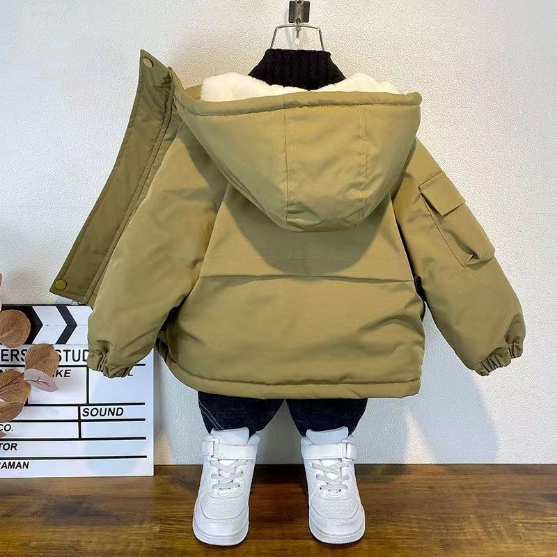 Kids Boys Plush Warm Jacket Ho - Baby X Clothing review and price