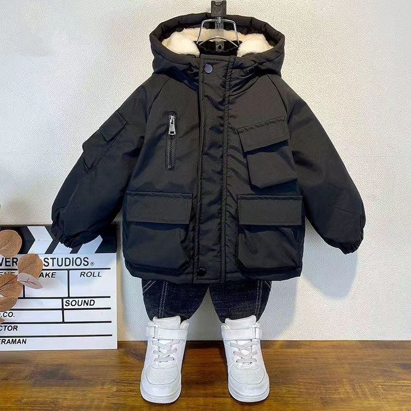Kids Boys Plush Warm Jacket Ho - Baby X Clothing review and price